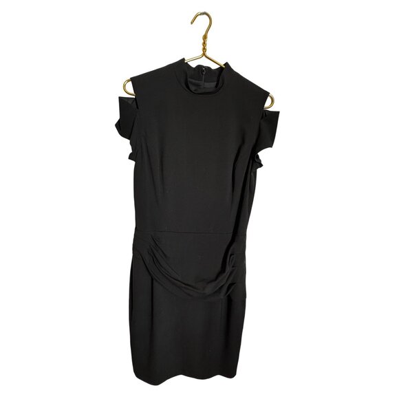 Vintage Black Cache Cold Shoulder Sheath Dress Sexy Y2K Size‎ 10 Classic LBD Hot - Picture 8 of 14